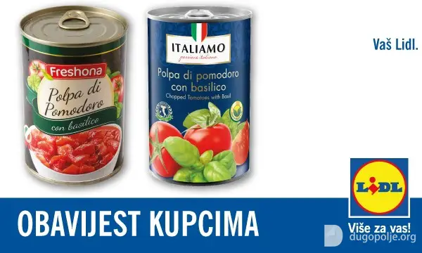 Lidl sjeckana rajčica