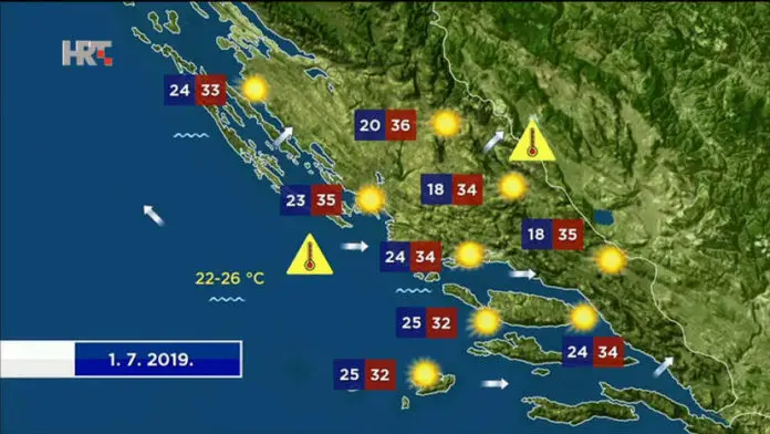 Vremenska prognoza 01072019