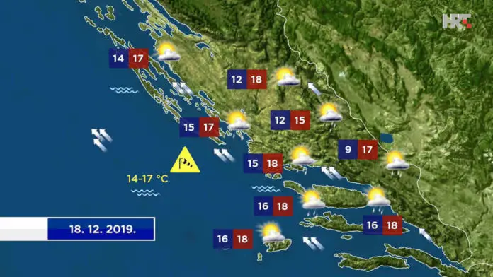 vremenska prognoza 18122019
